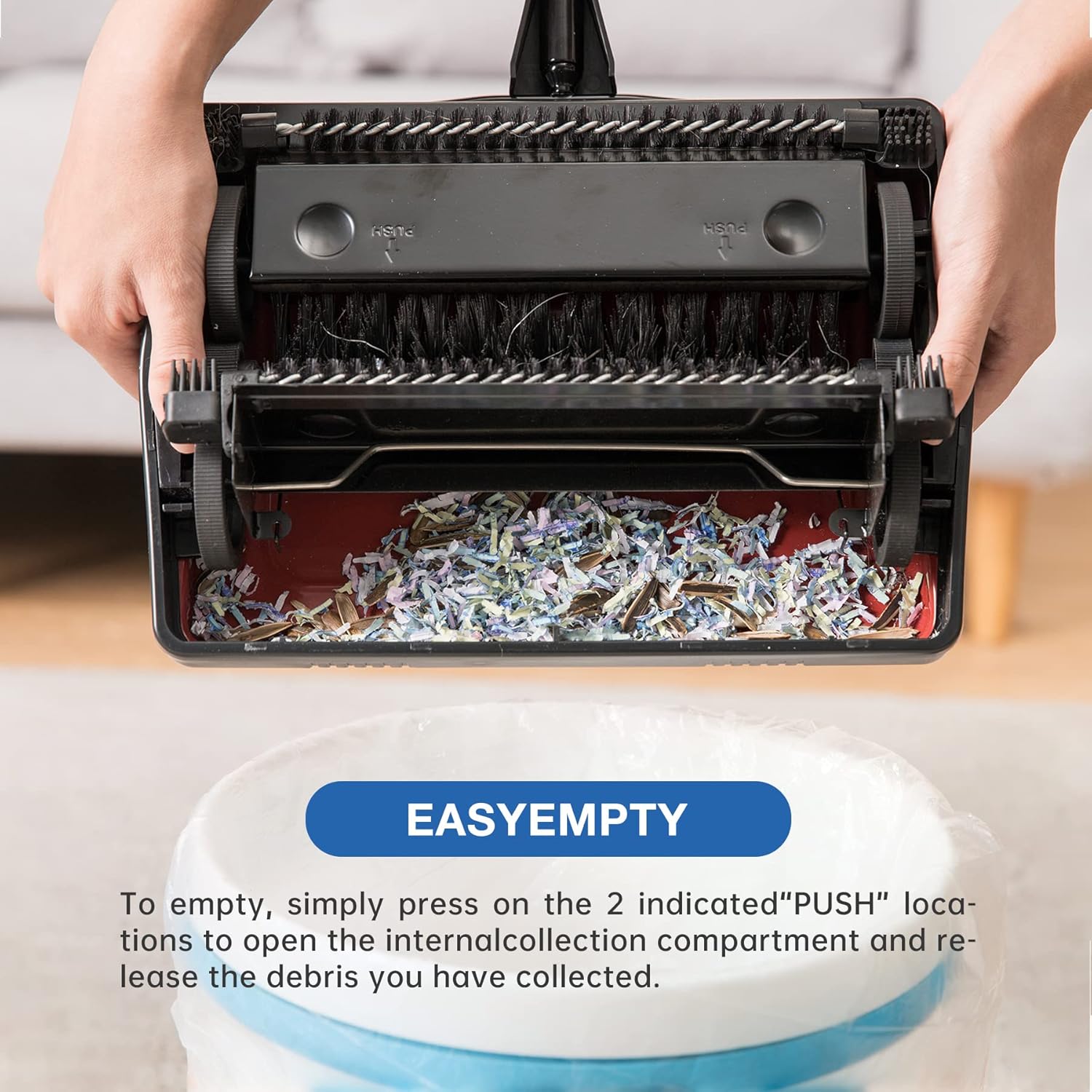 Yocada Carpet Sweeper for Home Office Low Carpets Rugs Pet Hair Cleaning