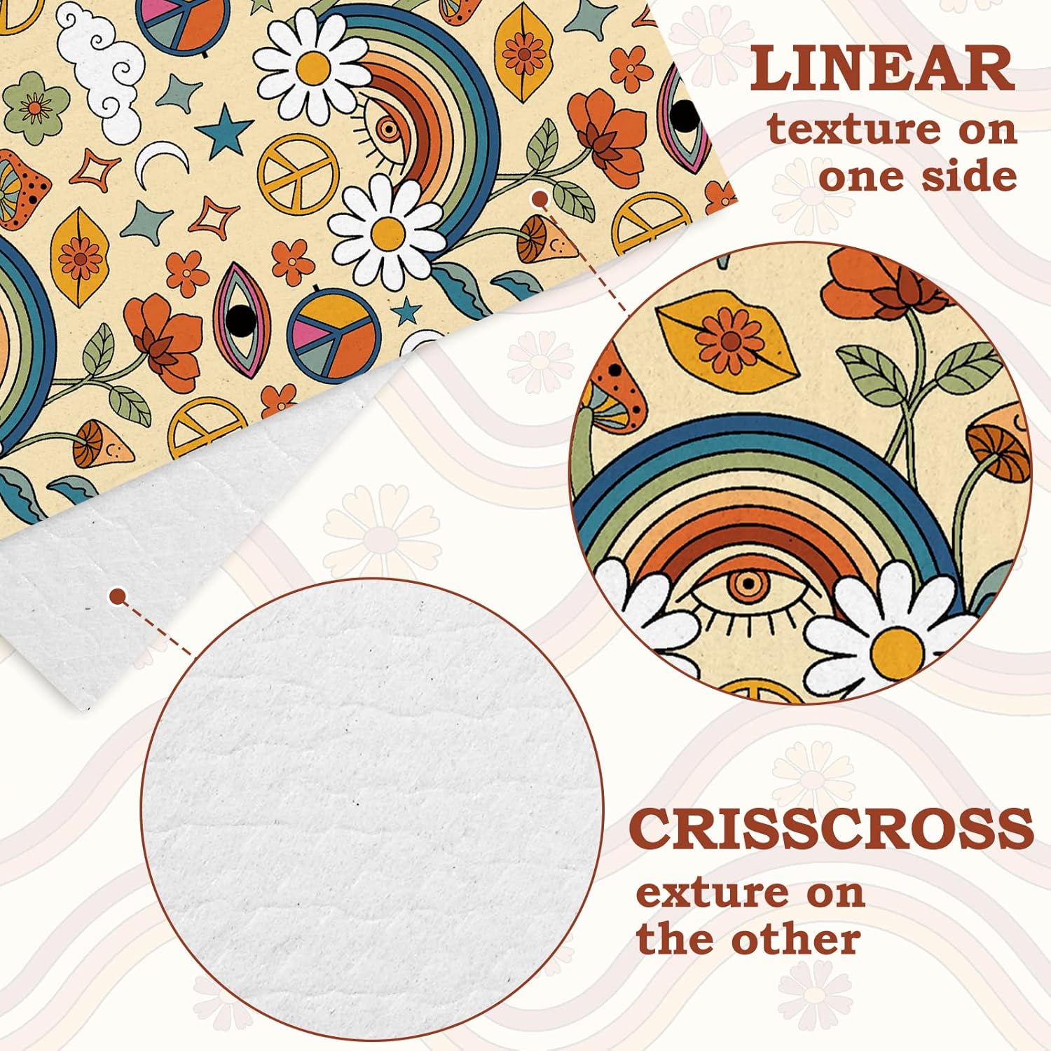 Whaline 6 Pack Boho Floral Dish Cloths