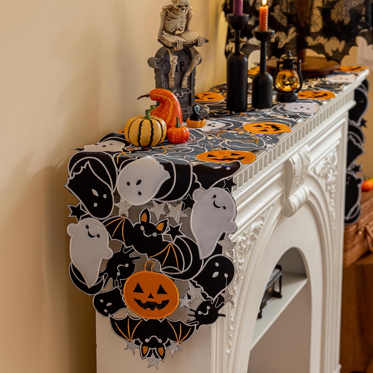 Joyfol Day Halloween Table Runner 14x59 Inch