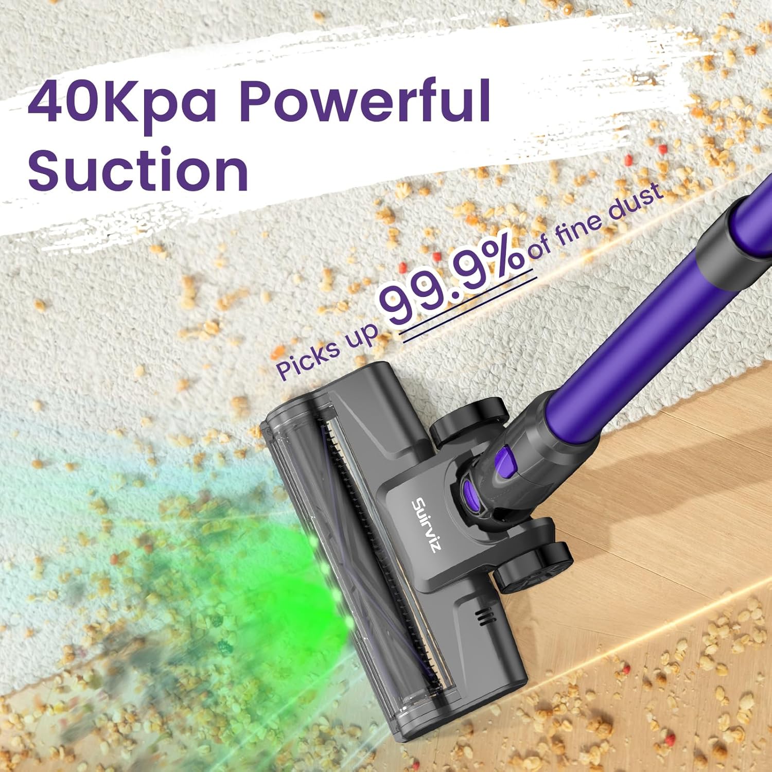 Suirviz Cordless Vacuum Cleaner with 40KPA Suction