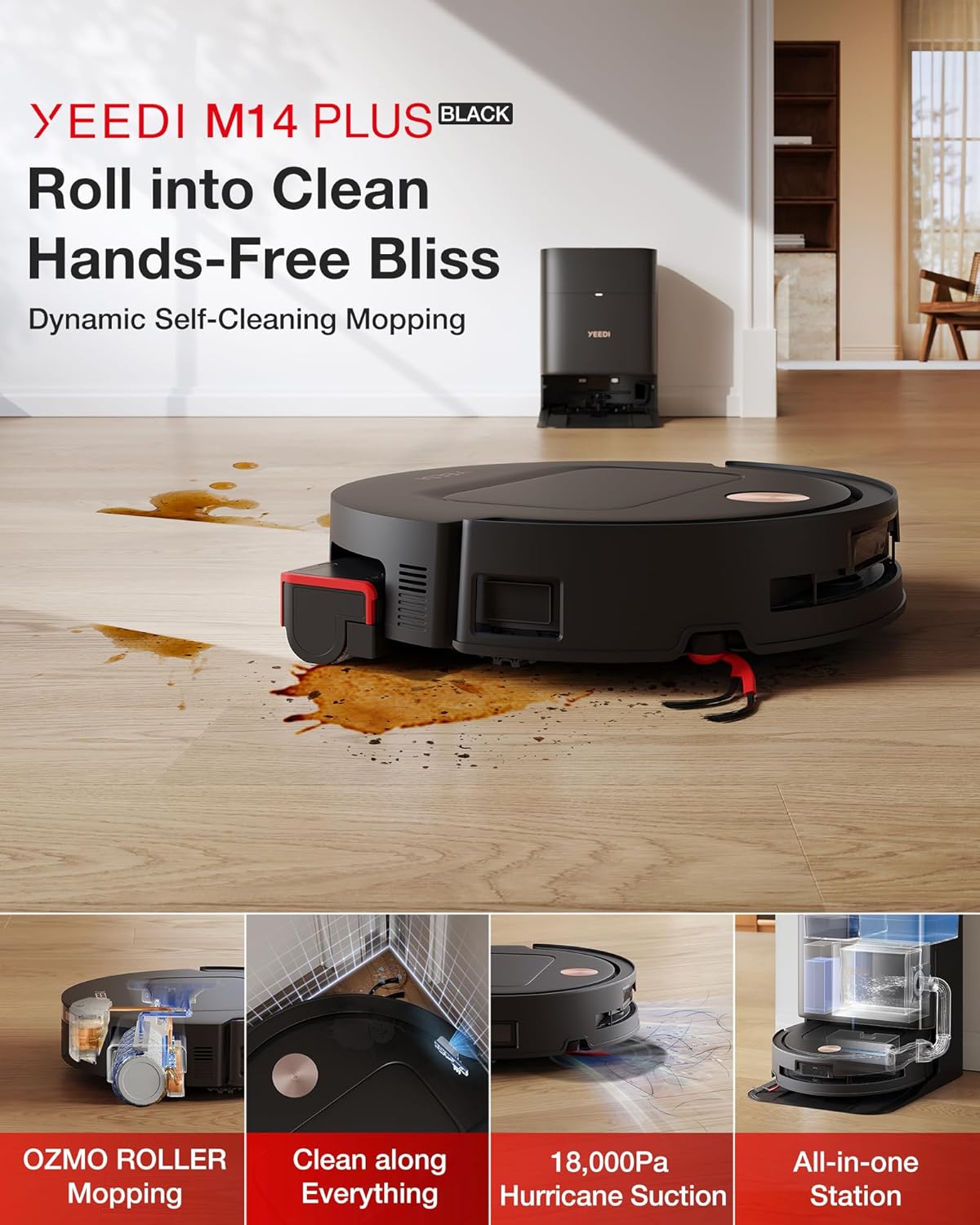 Yeedi M14 Plus Robot Vacuum and Mop with OZMO Roller