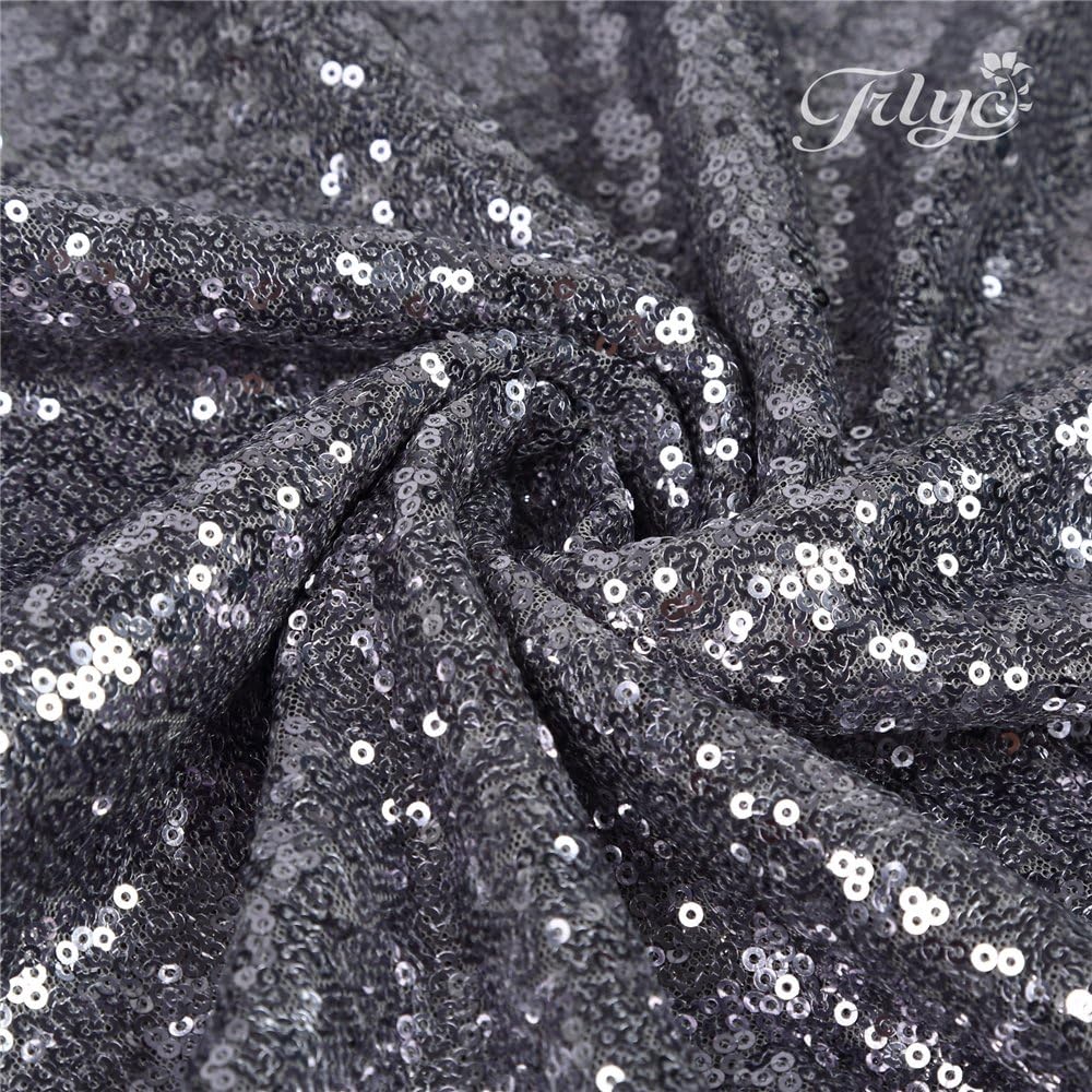 Trlyc Sequin Table Runner - 10 Packs 12x108 Inch Grey