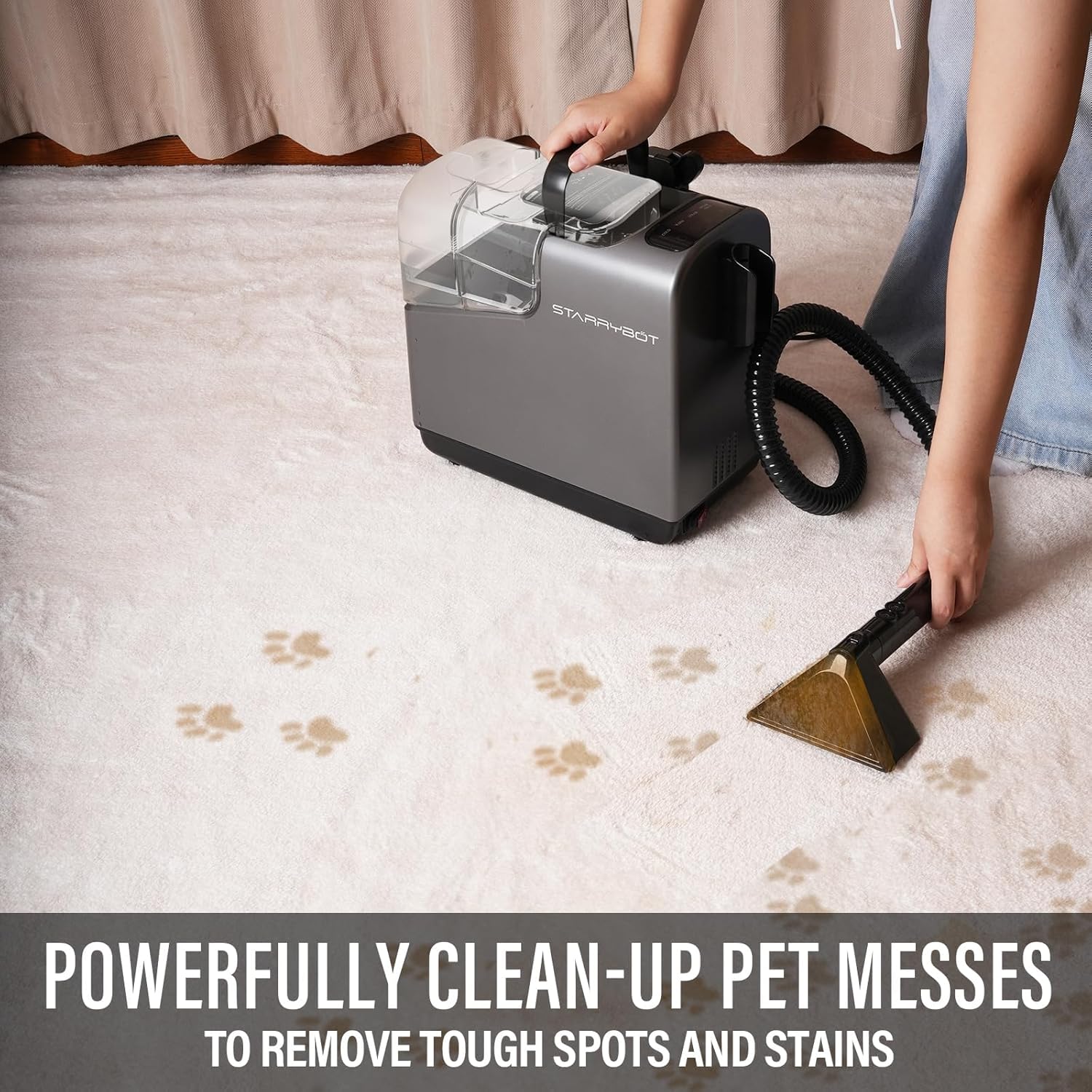 Starrybot Carpet Upholstery Cleaner with Steam and Suction