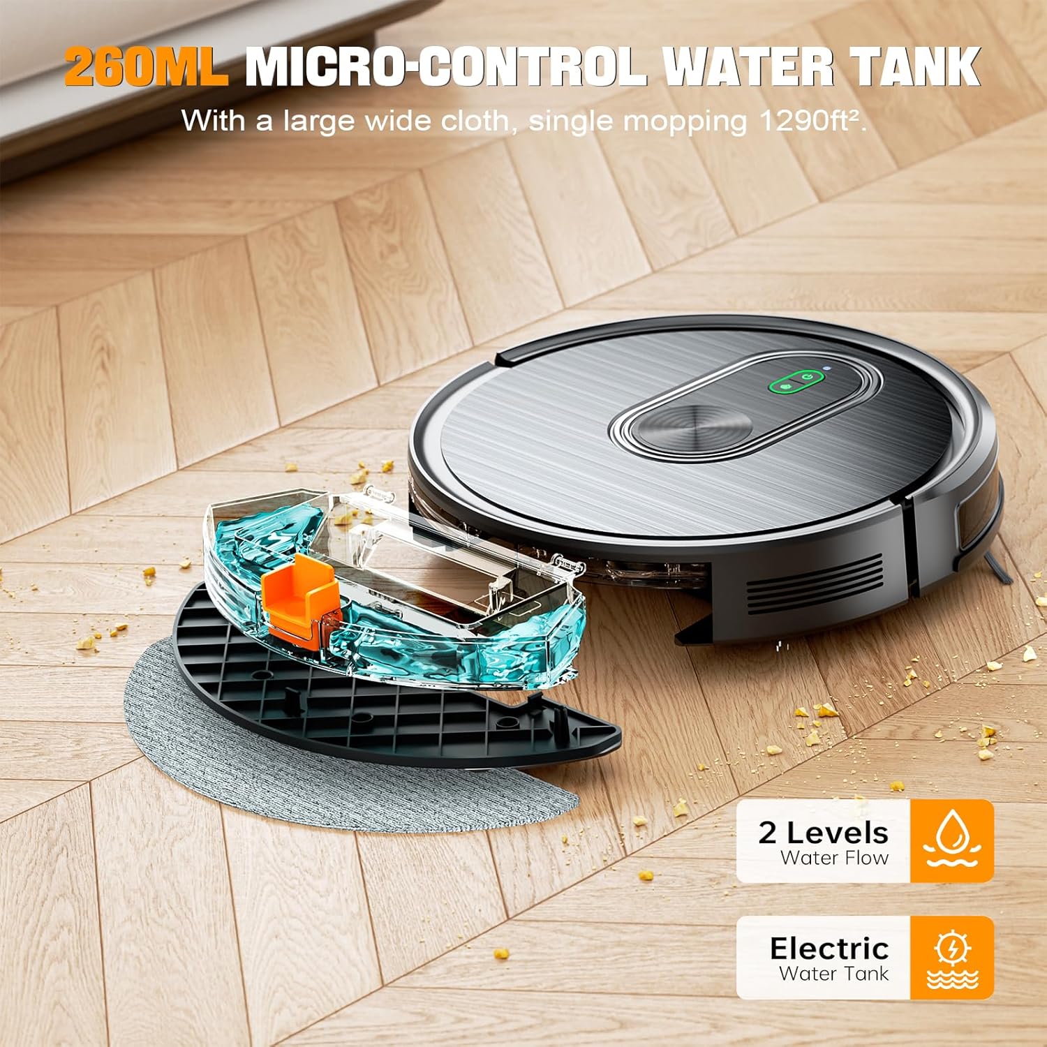 T8S Robot Vacuum and Mop Combo 2 in 1 with 3200Pa Suction