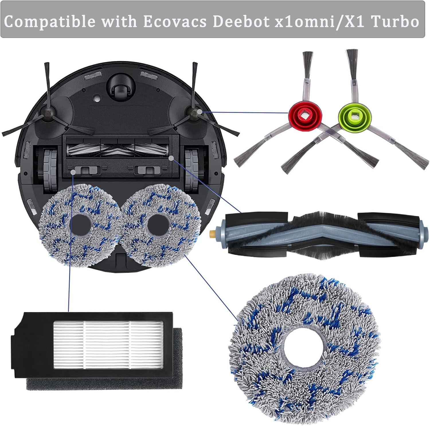 GYLBF Accessories Kit for Ecovacs X1 Omni and T10 Omni