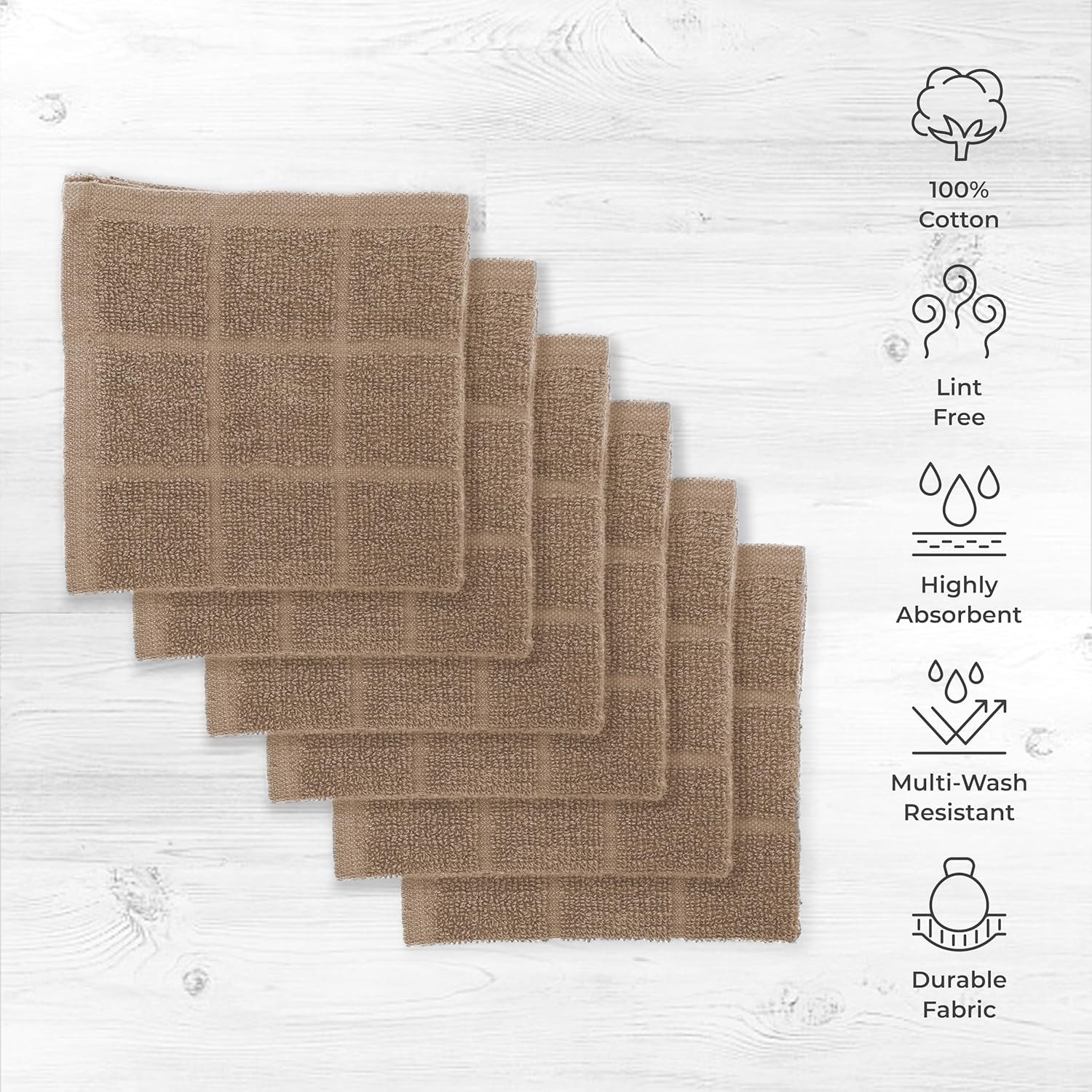 Mellow Buff 100 Cotton Dish Cloths 6 Pack