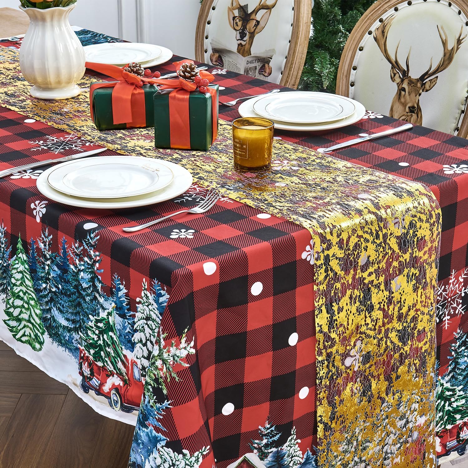 Gold Sequin Glitter Table Runner 11x49