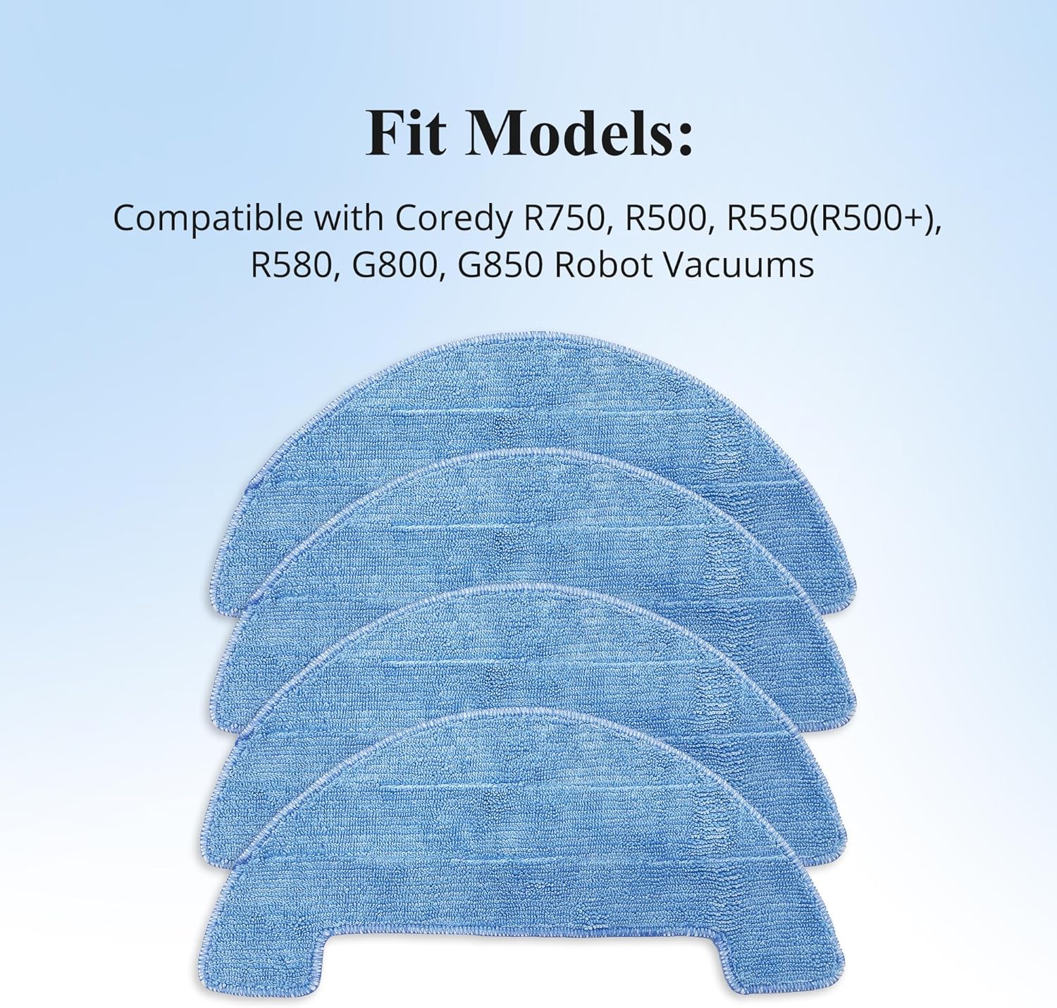 Smilefil 4pcs Replacement Mop Cloths for Coredy Robot Vacuums