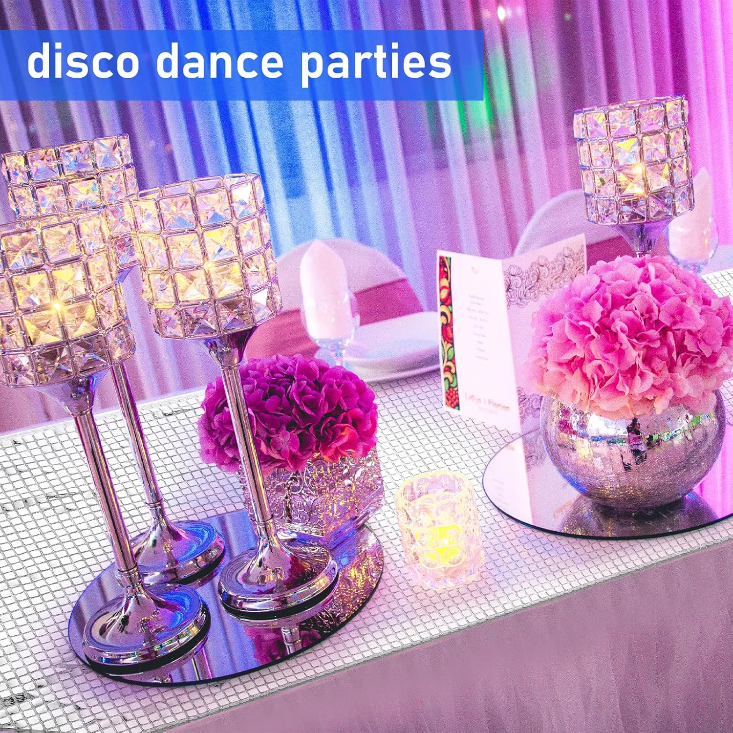 35 Inch x 10 Yard Silver Glitter Table Runner