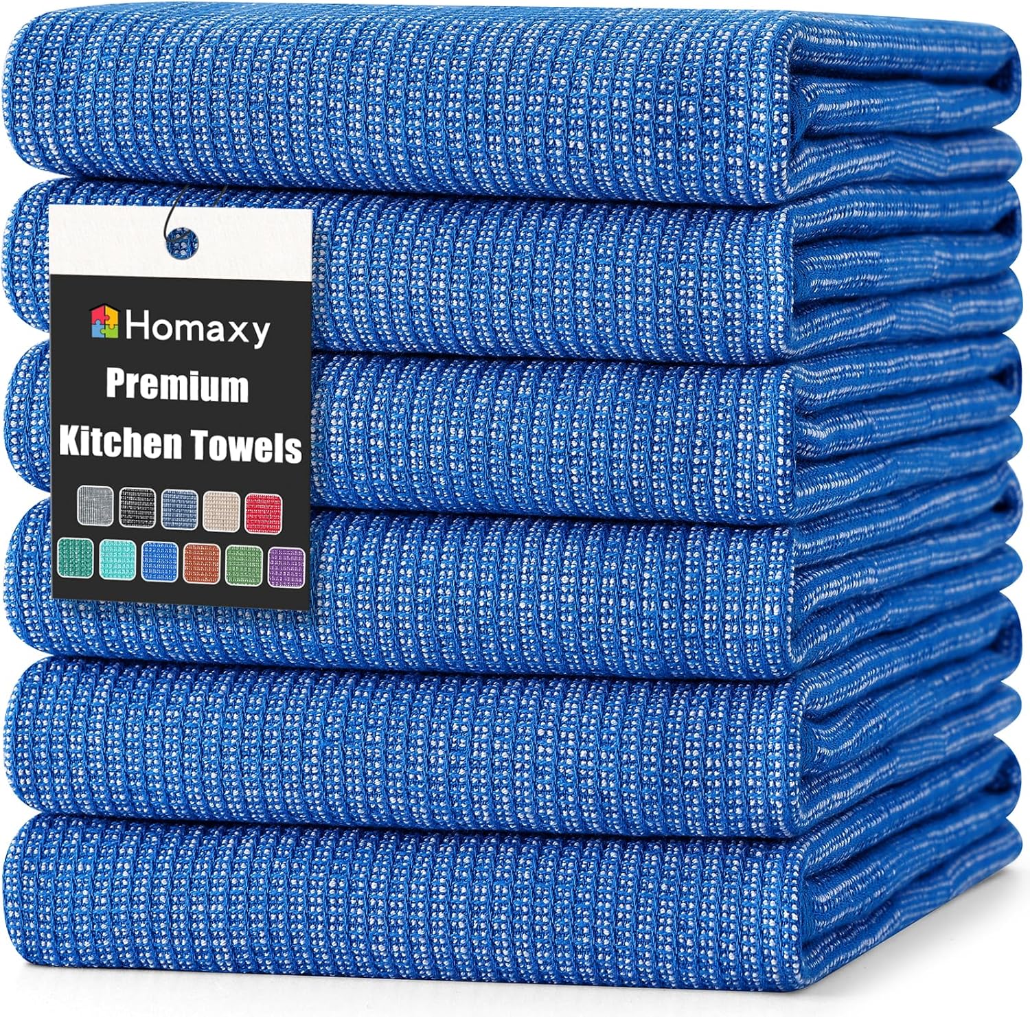 Homaxy Premium Kitchen Towels 6 Pack Blueberry
