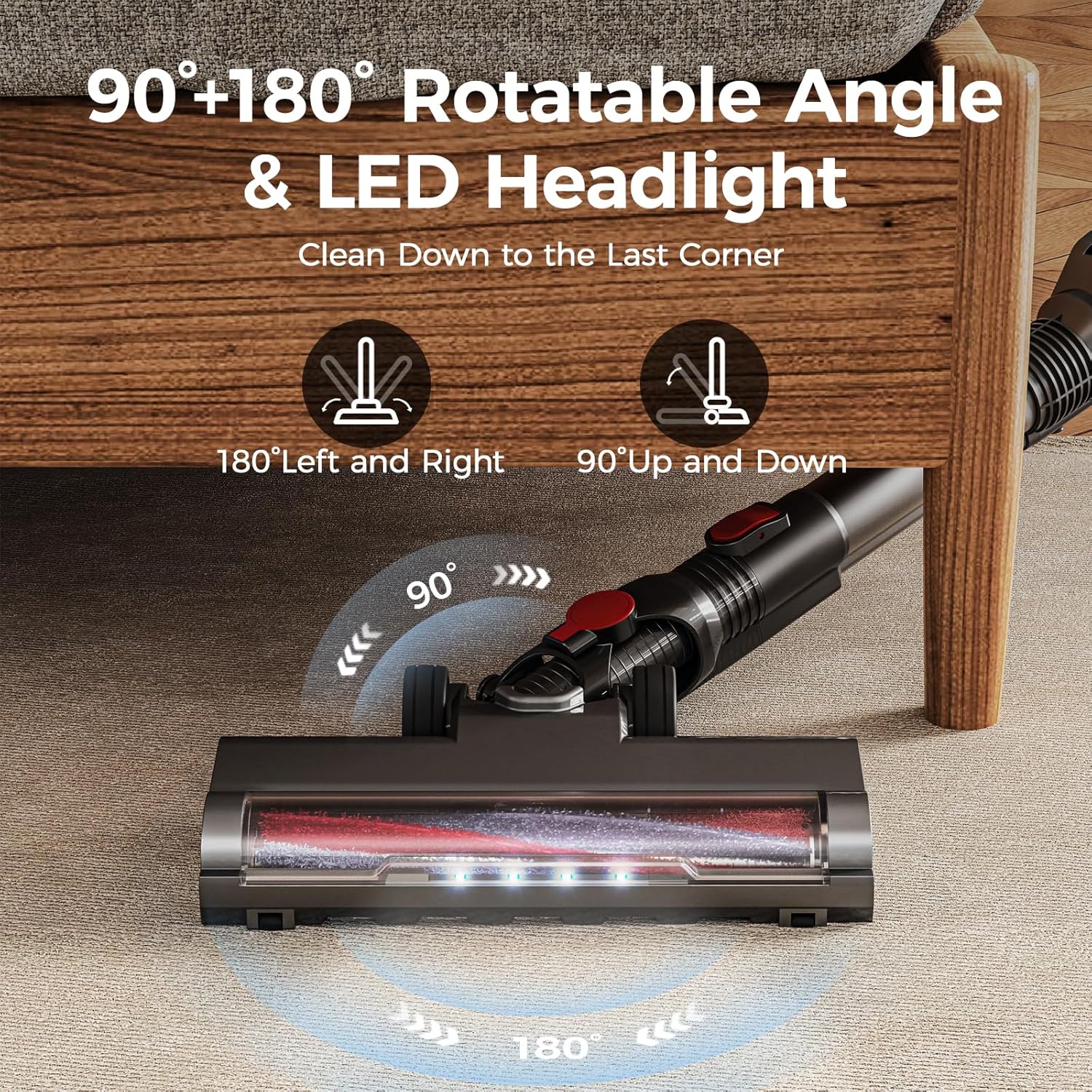 Roneair Cordless Vacuum Cleaner with Bendable Wand