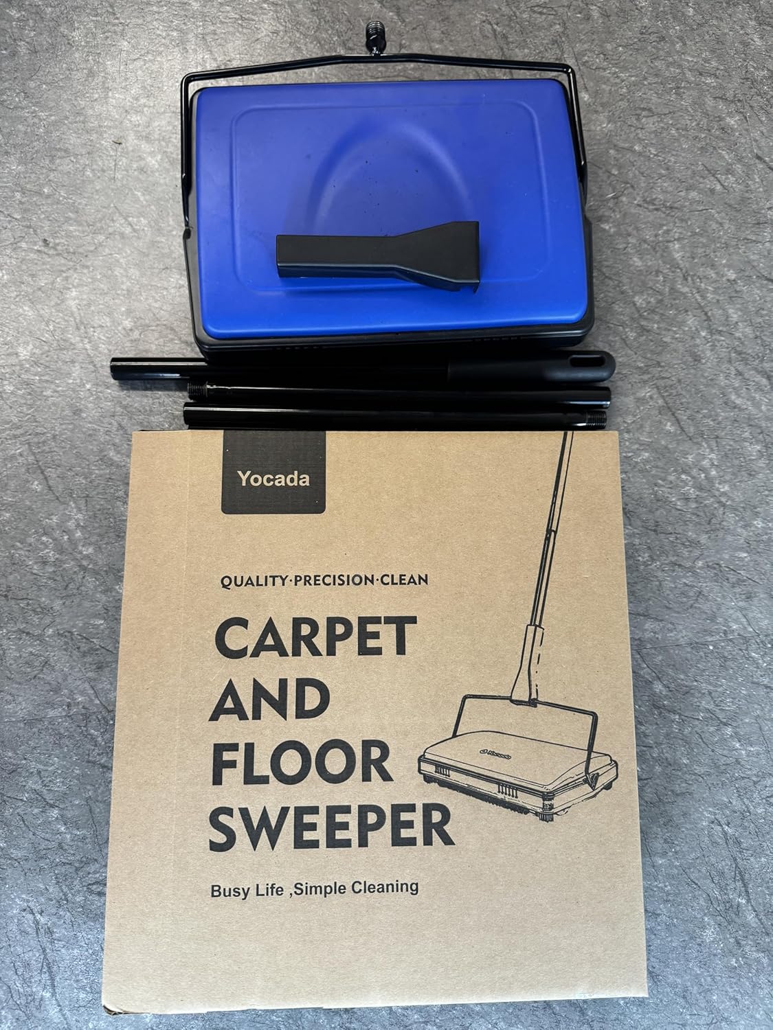 Yocada Carpet Sweeper for Home Office Low Carpets Rugs Pet Hair Cleaning