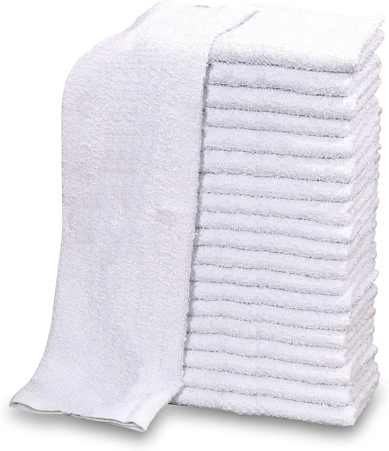 GOLD TEXTILES 60 PC White Cotton Blend Bar Mop Towels