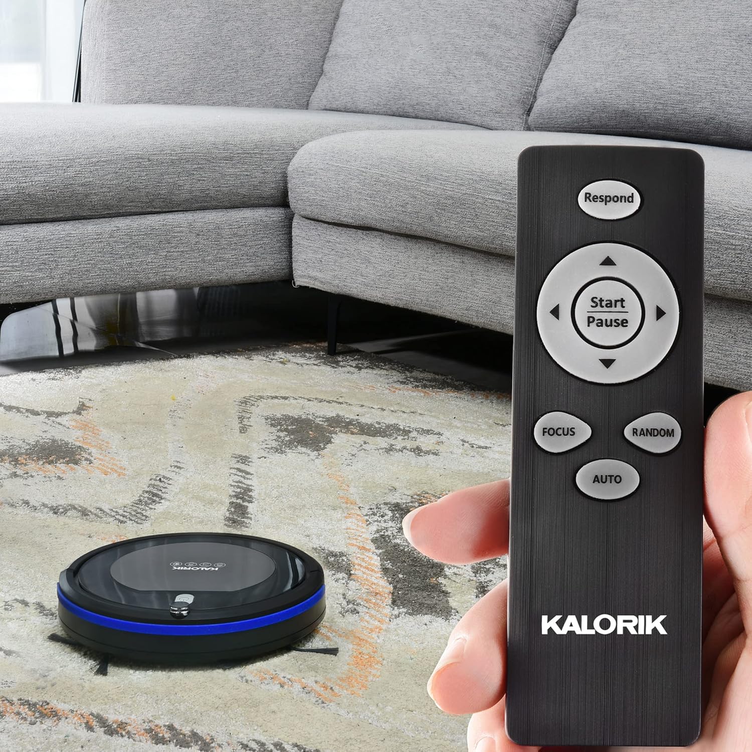 Kalorik Home Ionic Pure Air Rechargeable Robot Vacuum Black Gray
