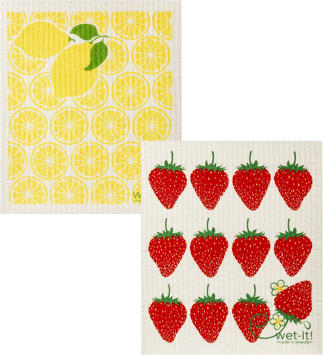 Swedish Dishcloth Set Strawberry Lemonade 2 Pack