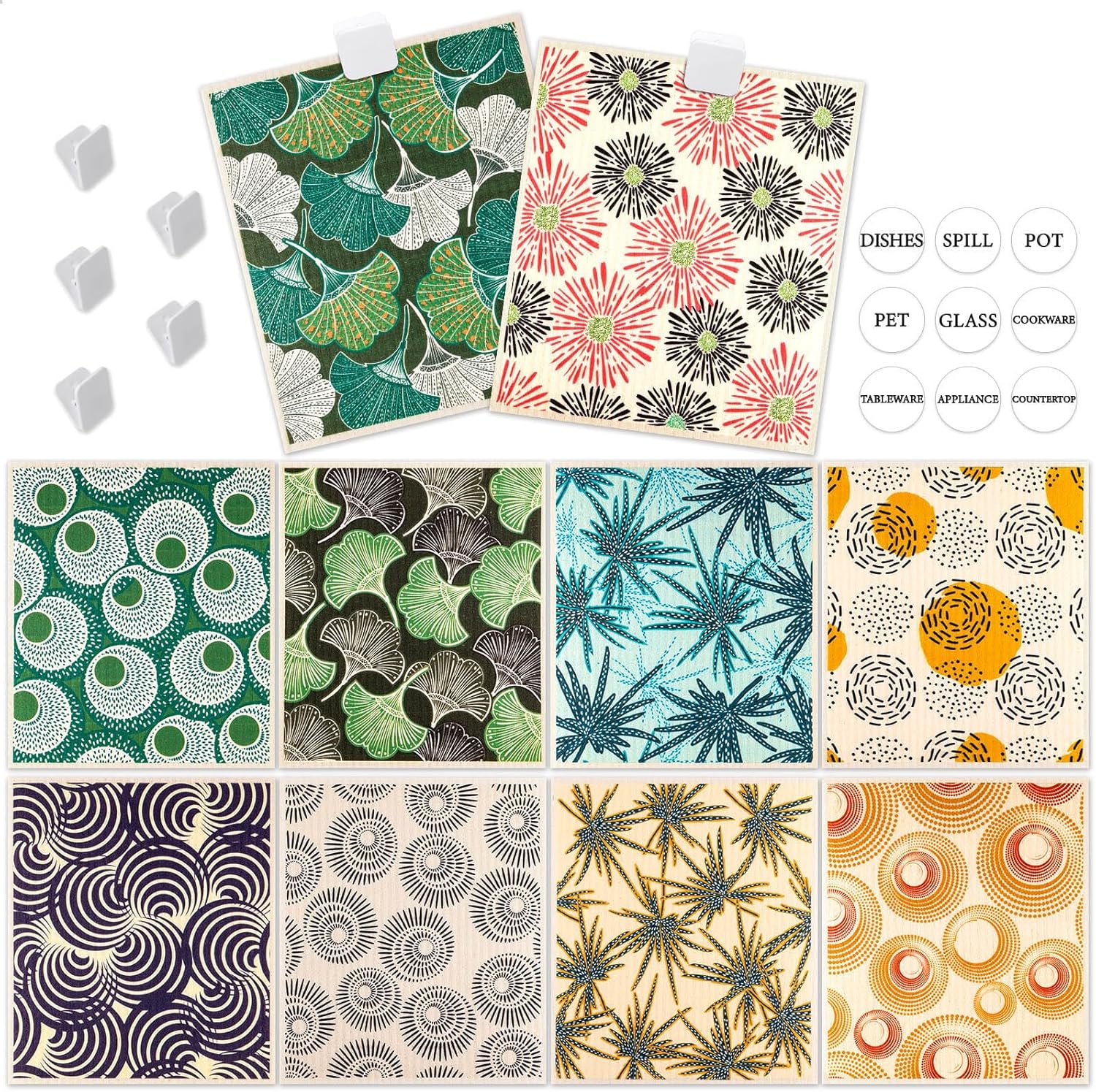 Lucomb 10 Pack Swedish Dishcloths for Kitchen