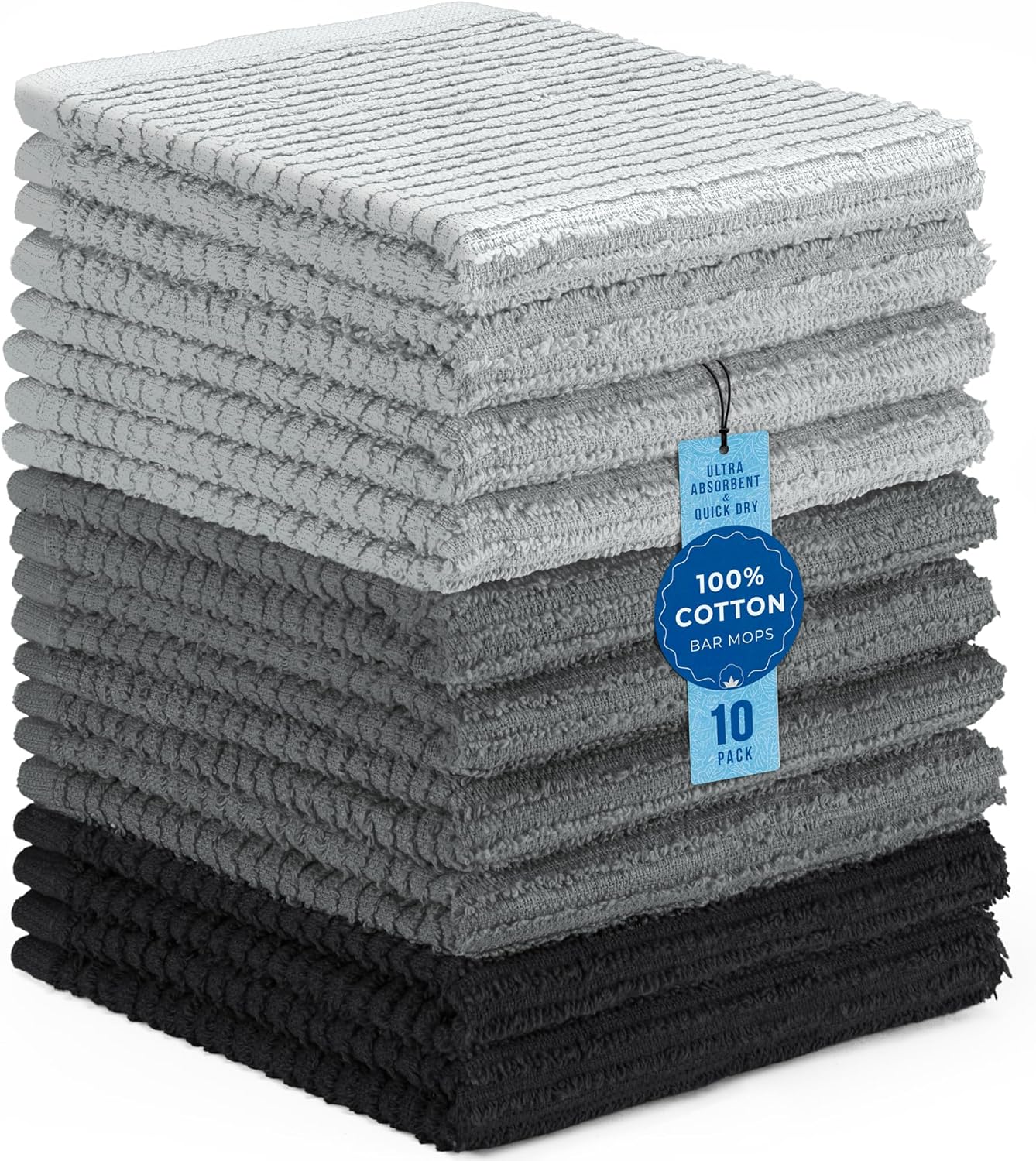 DecorRack 100 Cotton Bar Mop Towels Pack of 10