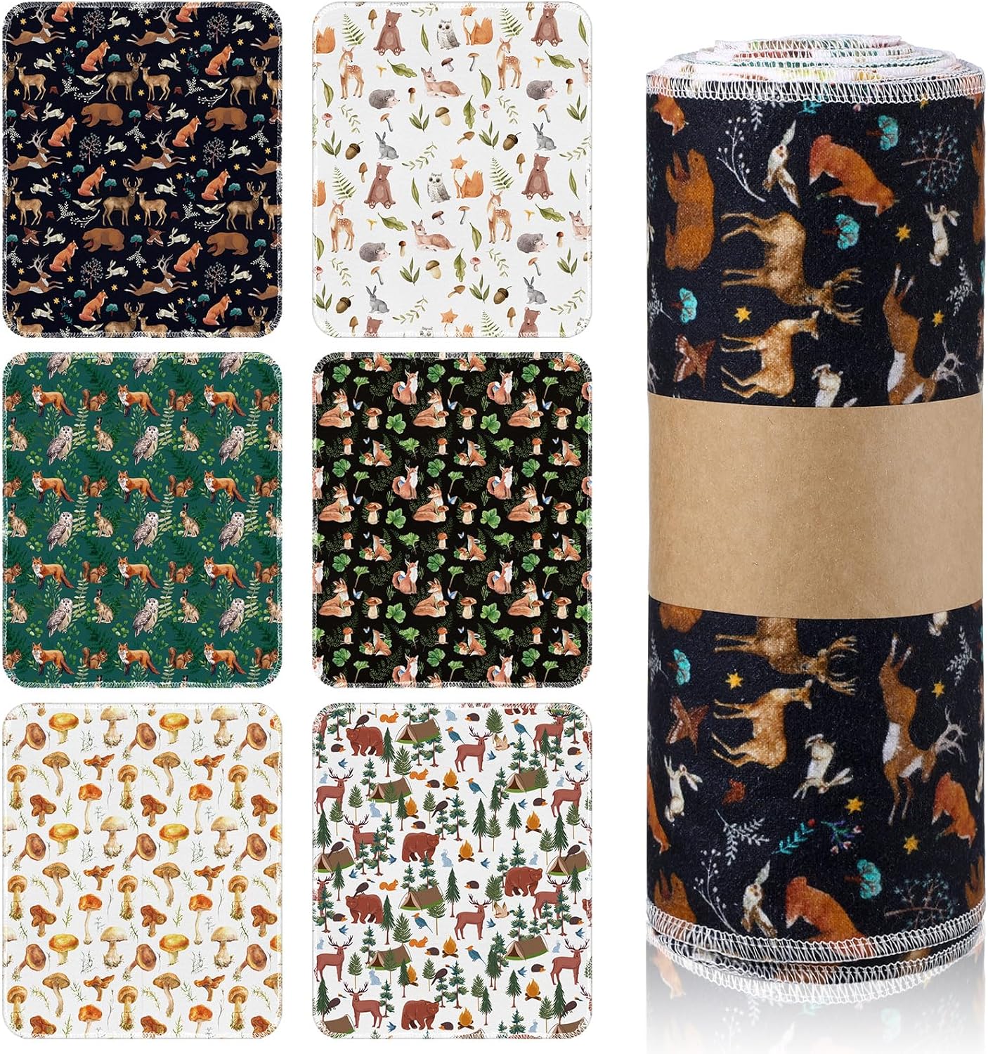 Redbaker 30 Pcs Reusable Paper Towels with Cardboard Roll