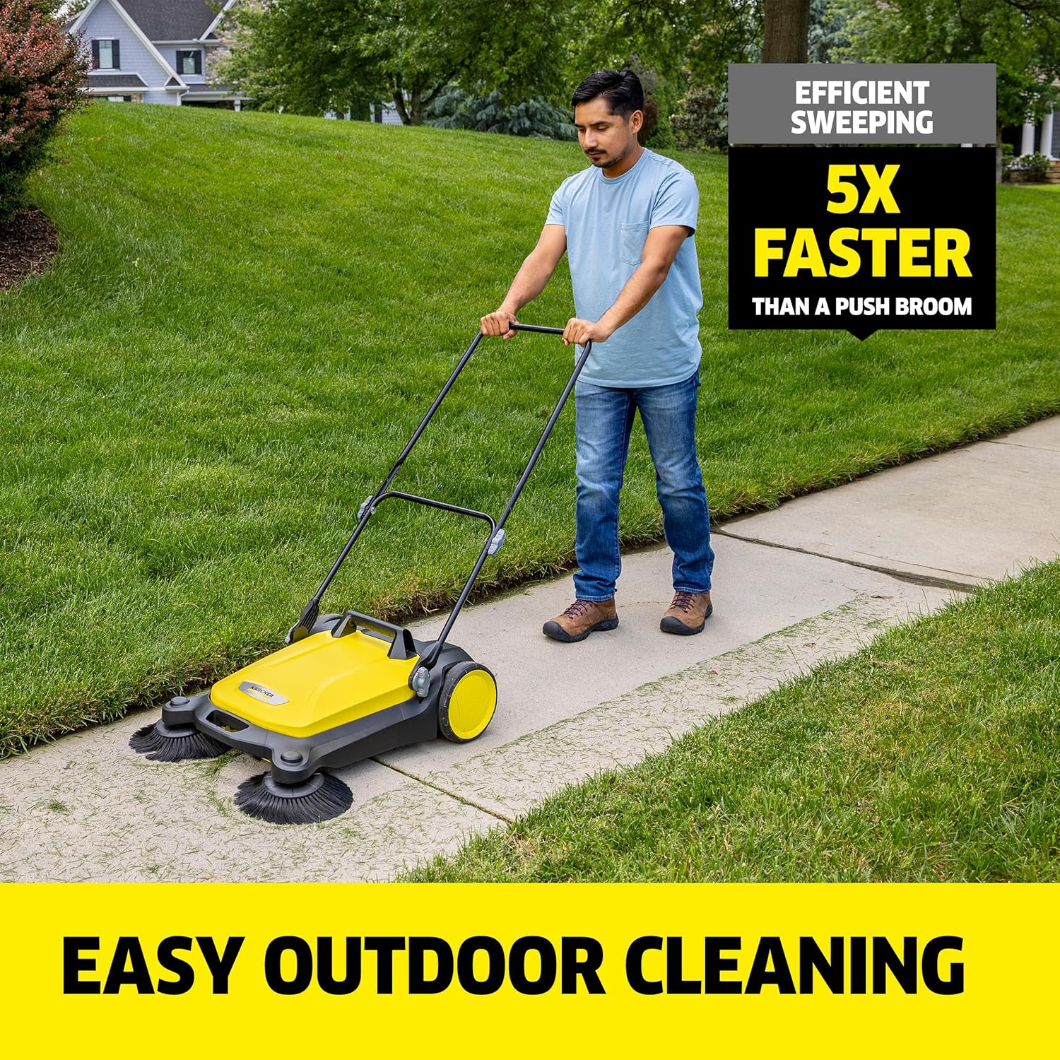 Krcher S 4 Twin Push Sweeper - 268 Inch Width 5 Gallon Capacity